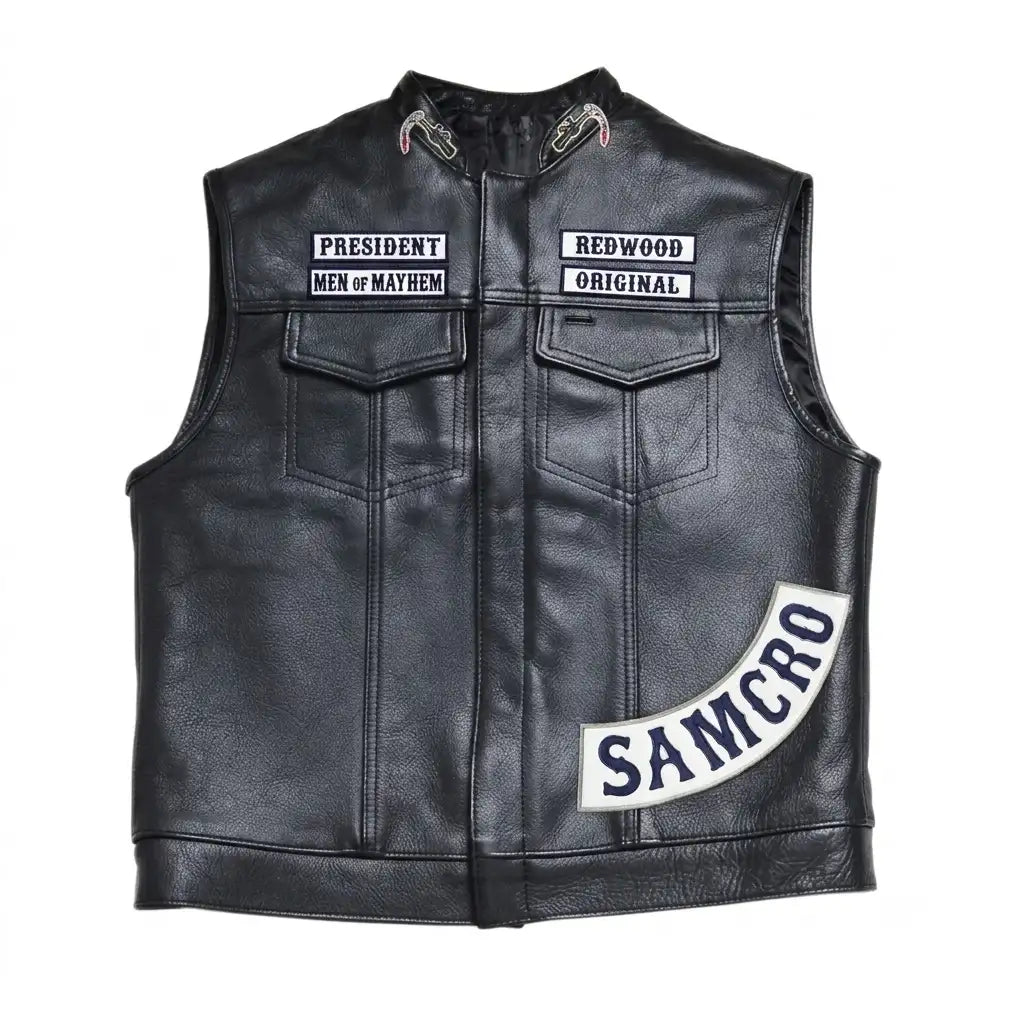 Black Leather Vest For Men