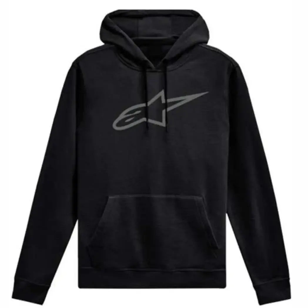 Unisex Black and Grey Pullover Fleece Hoodie