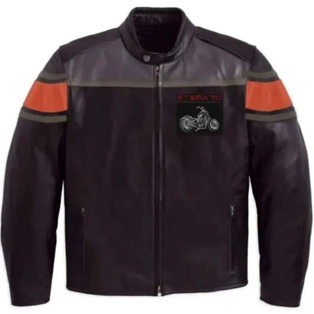 Cafe Racer USA Flag Lambskin Leather Jacket
