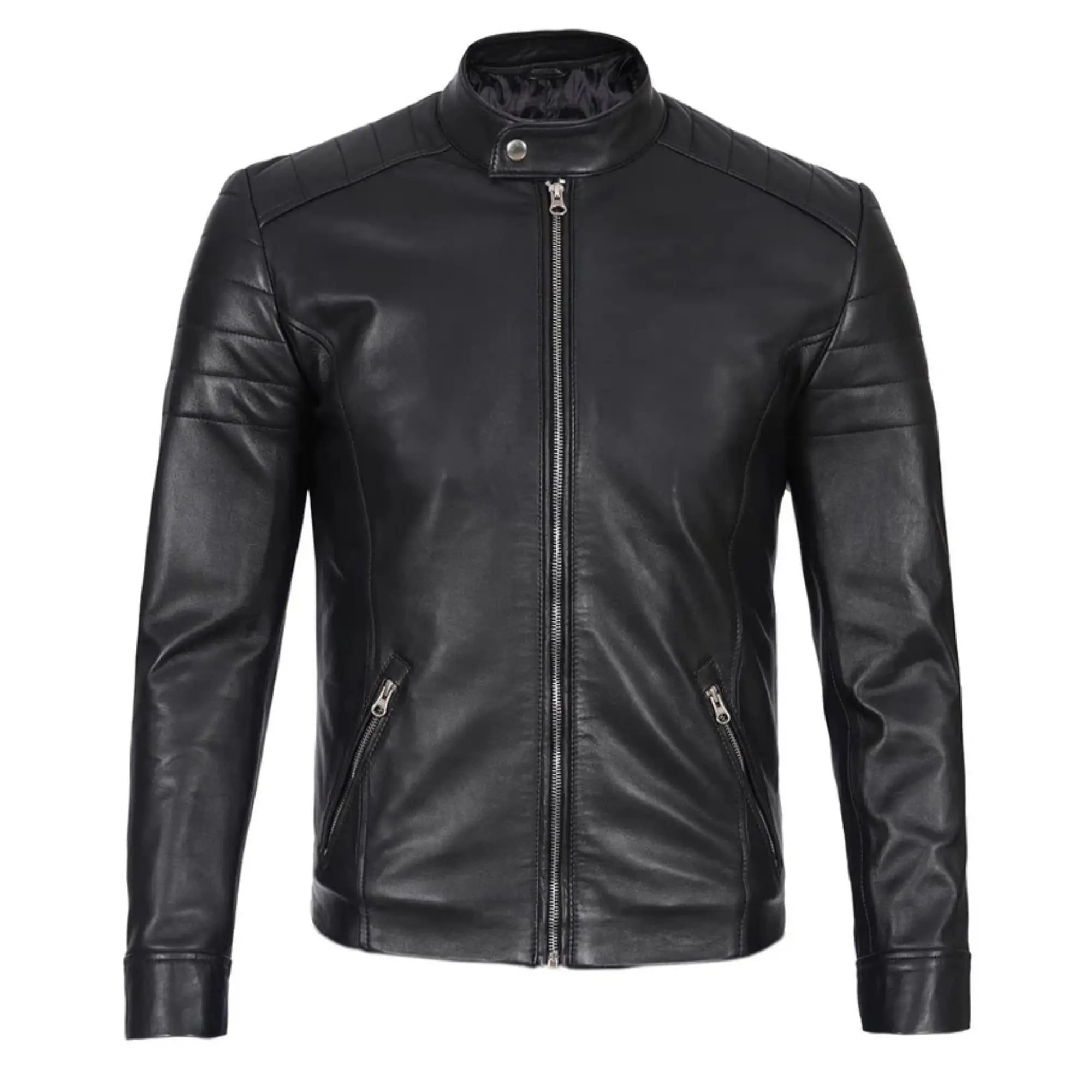 Carrie Men's Black Cafe Racer Style Leather Jacket