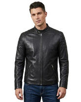 Carrie Men's Black Cafe Racer Style Leather Jacket