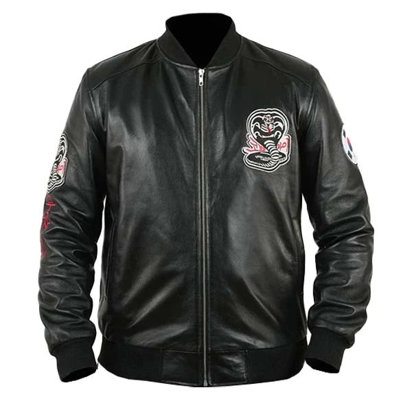 Cobra Kai S6 John Kreese Black Bomber Leather Jacket