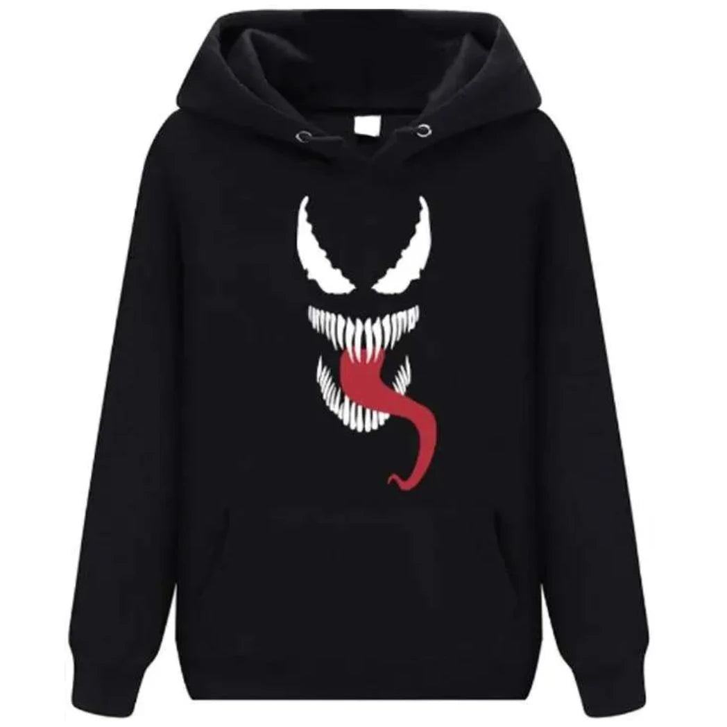 Unisex Black Hooded Fleece Sweatshirt