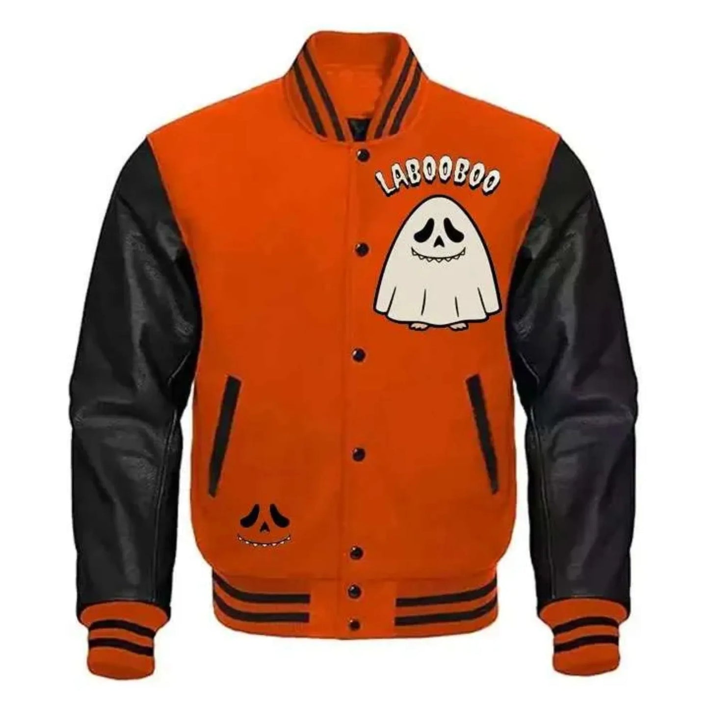 Halloween Labubu Ghost face Varsity Jacket