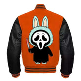 Halloween Labubu Ghost face Varsity Jacket