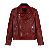 Unwind Leather Men Maroon Motorcycle Padded Leather Jacket on a white background
