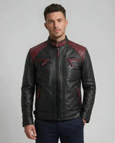 Men Quilted Motorcycle Leather Jacket