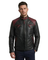 Men Quilted Motorcycle Leather Jacket