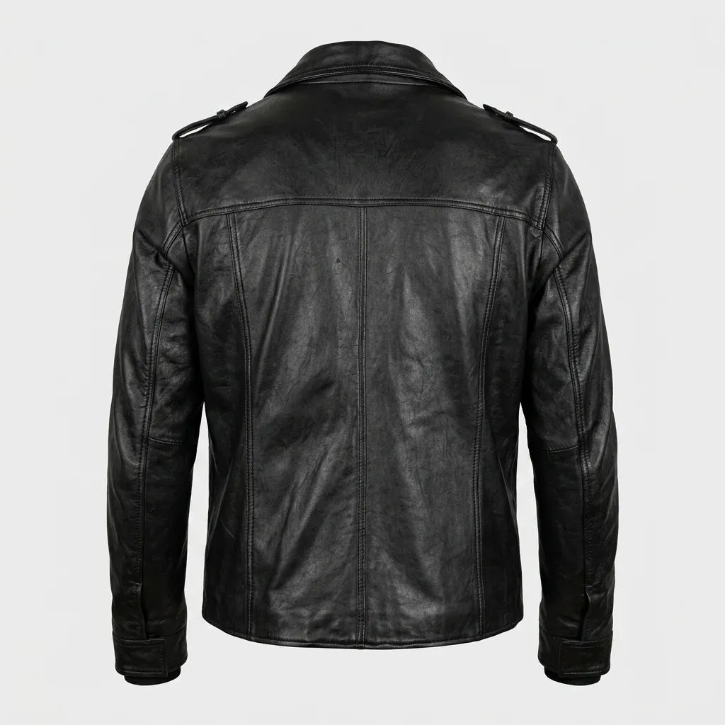 Men's Sheepskin Black Leather Movie Inspired Jacket