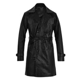 Men's 1970's Real Leather Trench Coat