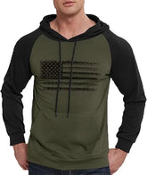 Men's American Flag Raglan Pullover Hoodie