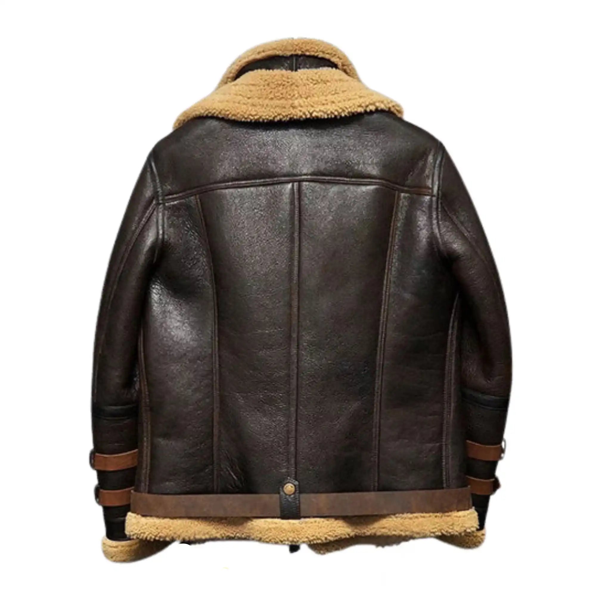 Men's B3 Bomber Flight Sheepskin Aviator Shearling Leather Jacket