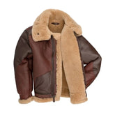 Men's B3 Bomber Style Brown Shearling Leather Jacket