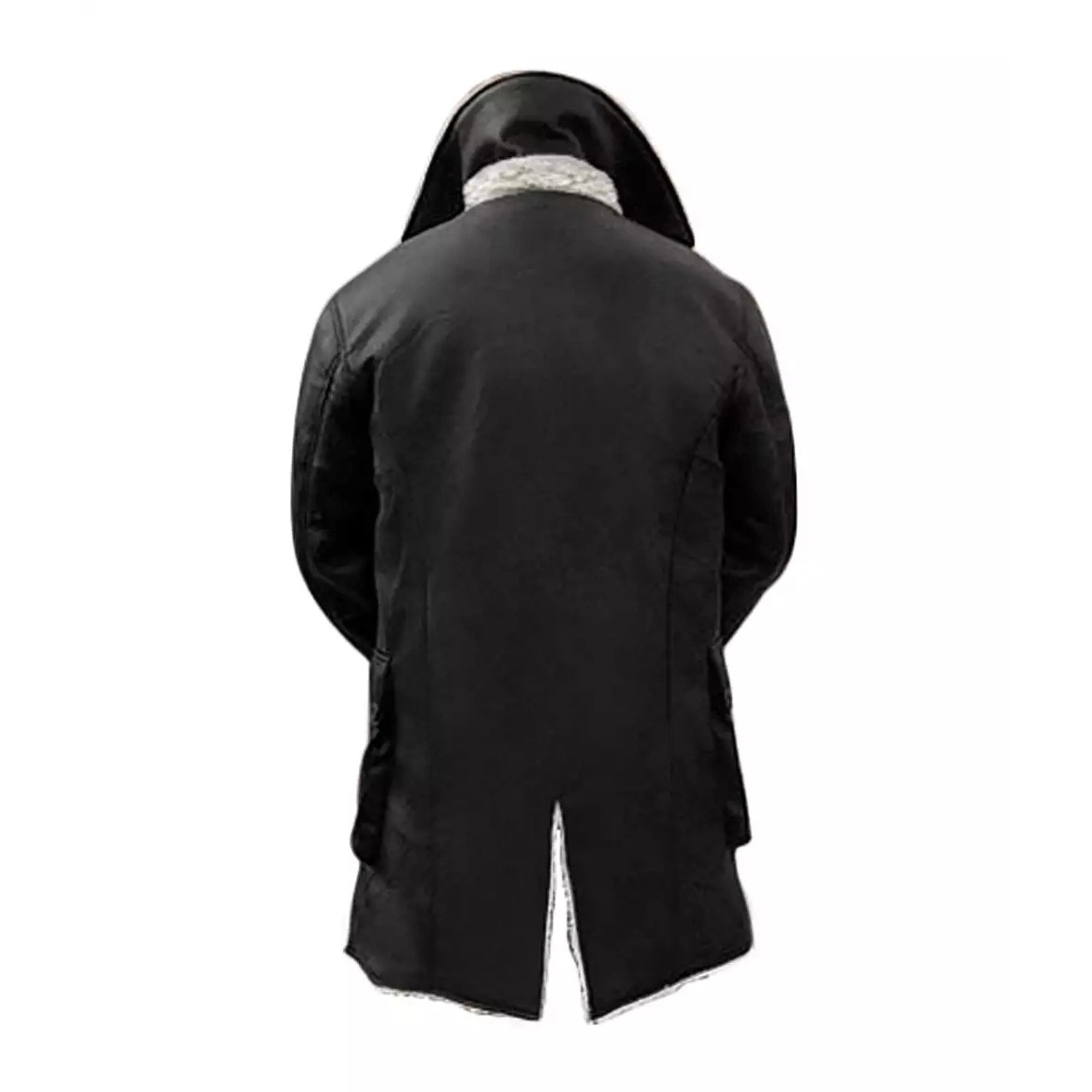 Men's Black Sheepskin Leather Sherpa Coat