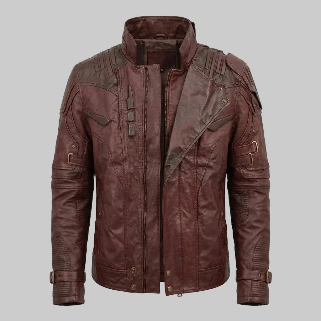 Men's Brown Real Sheepskin Leather Movie Inspired Jacket