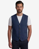 Men's Navy Blue Cotton Multi-Pocket Vest