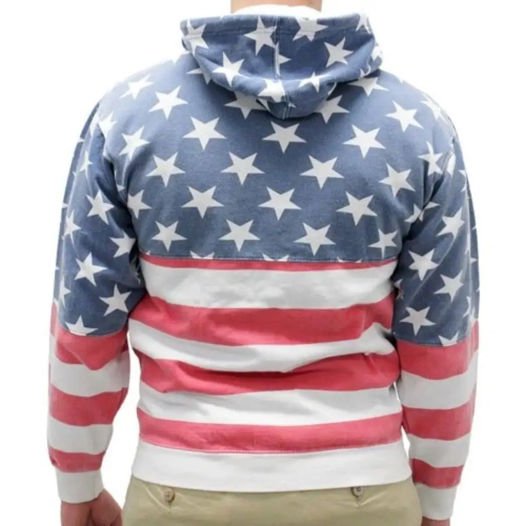 Unisex Patriotic Stars and Stripes Pullover Hoodie