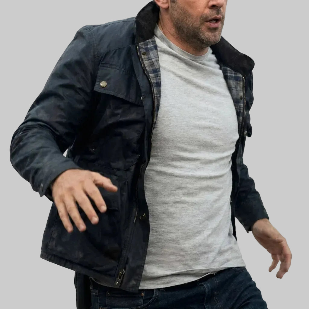 Men's Premier Polyester Black Trucker Jacket