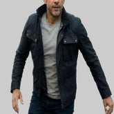 Men's Premier Polyester Black Trucker Jacket