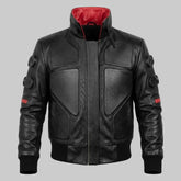 Men's Real Sheepskin Black Leather Anime Inspired Jacket
