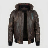 Men's Real Sheepskin Video Game Inspired Leather Brown Jacket
