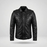 Men's Sheepskin Black Leather Movie Inspired Jacket
