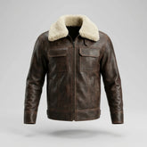Men's Super Hero Inspired Dark Brown Aviator Jacket - Unwind Leather