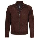 Men's Top Notch Dark Brown Suede Leather Jacket