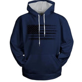 Men's USA Flag Blue Pullover Hoodie
