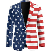 Men's USA Print Casual One-Button Blazer