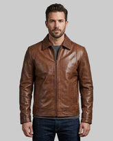 Men's Brown Harrington Leather Jacket