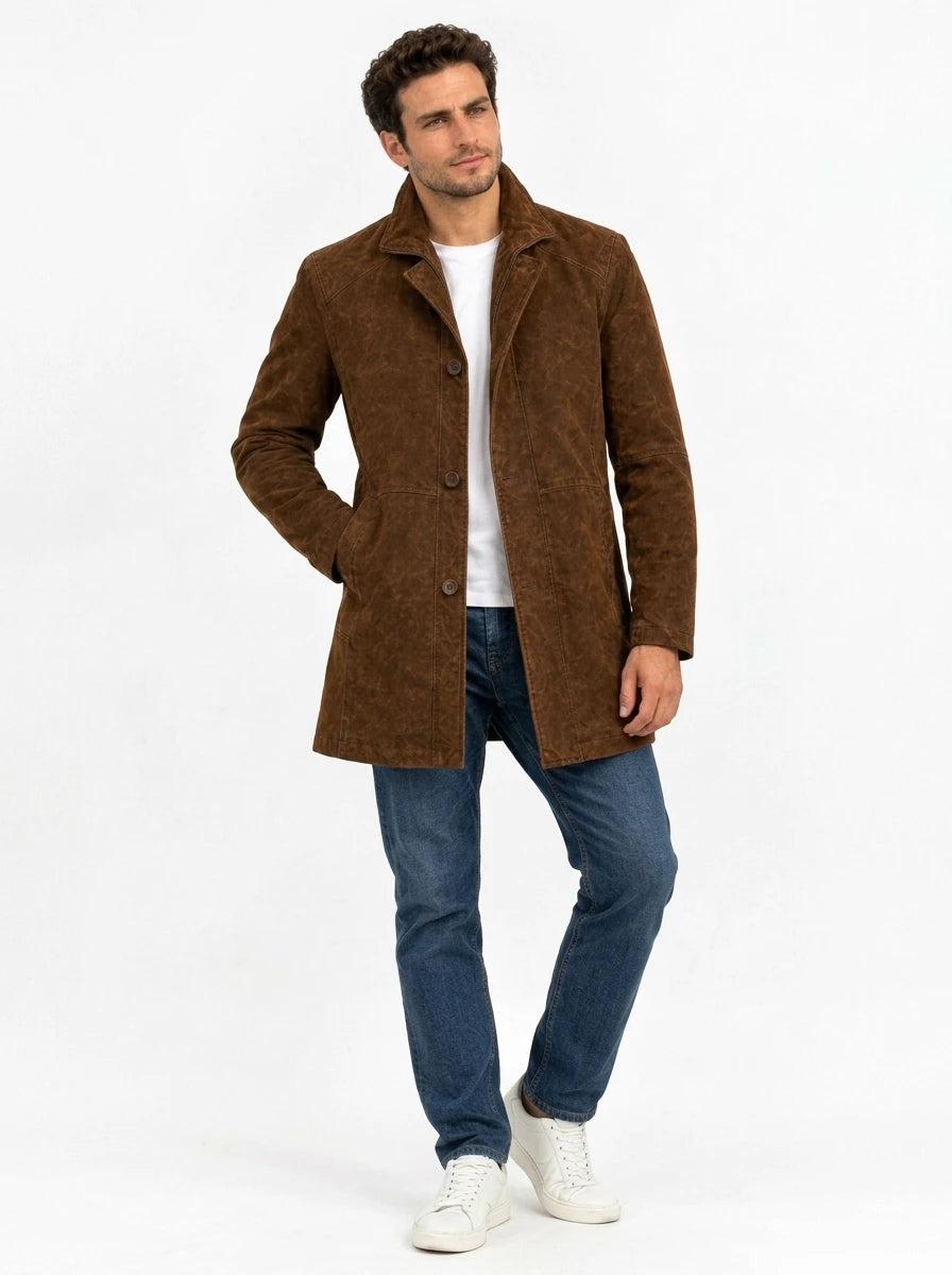 Men’s Brown Premium Suede Leather Jacket