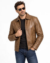 Men's Brown Wax Vintage Leather Jacket