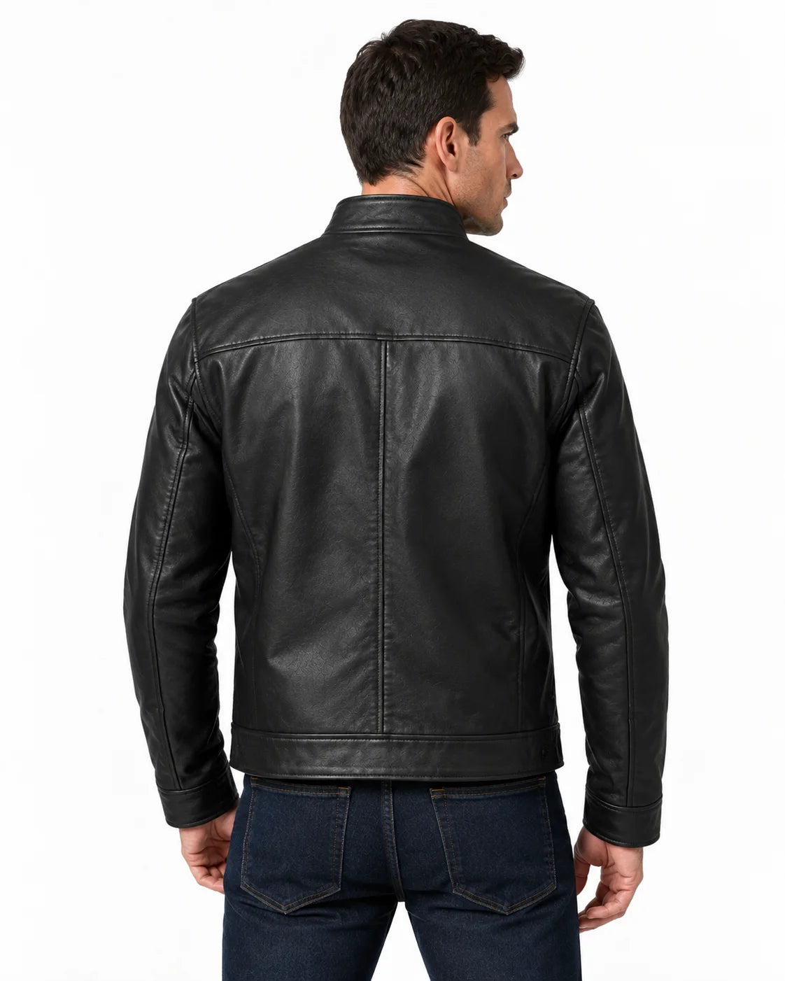 Men's Leather Black Biker Style Jacket