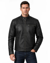 Men's Leather Black Biker Style Jacket