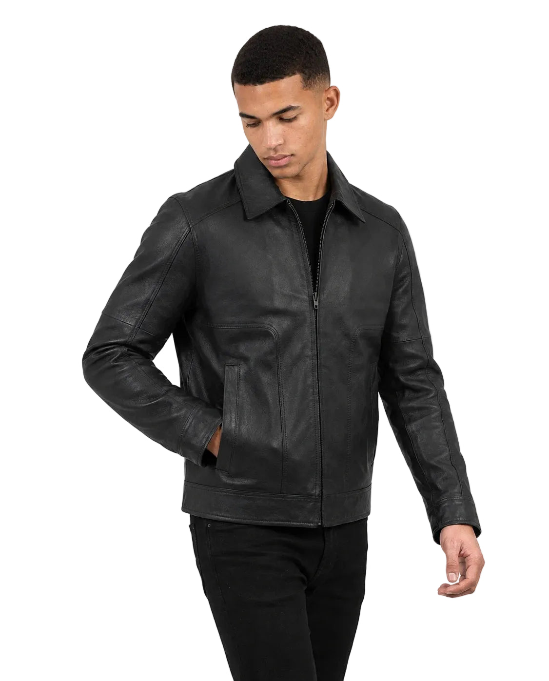 Men's Mark Harrington Black sheepskin Leather Jacket