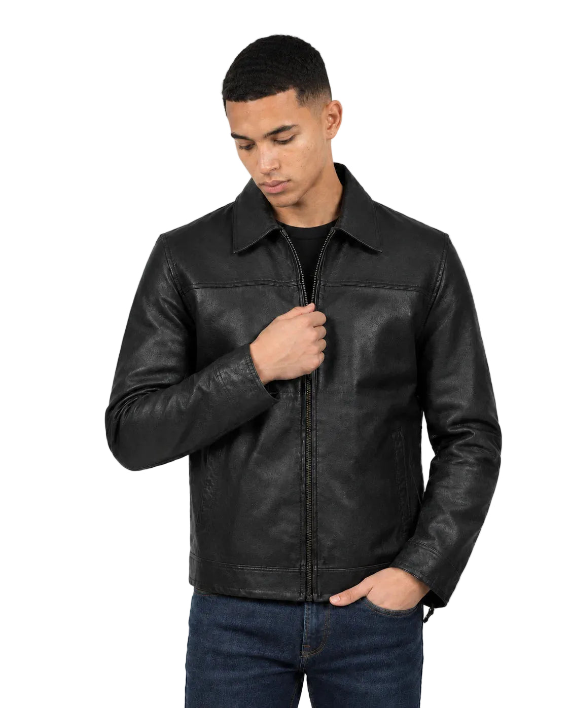 Men's Mark Harrington Black sheepskin Leather Jacket