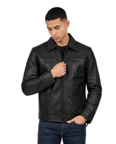 Men's Mark Harrington Black sheepskin Leather Jacket