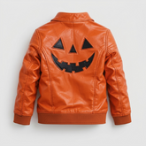 Men's Orange Halloween Sheepskin Leather Jacket 1