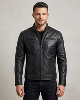 Men's Sheep Leather Matte Black Jacket