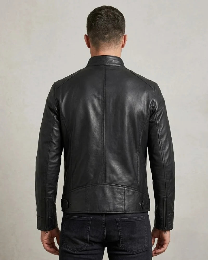 Men's Sheep Leather Matte Black Jacket