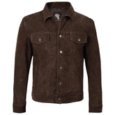 Brown suede jacket on a white background