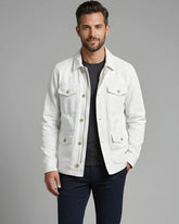 Men's White Cotton Jacket