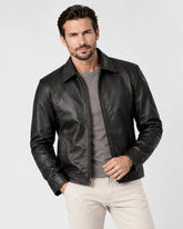 Mens Distressed Dark Brown Biker Style Leather Jacket