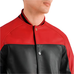 Terrance Red & Black Leather Varsity Jacket