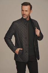 Thoren - Men's Black Quilted Leather Jacket