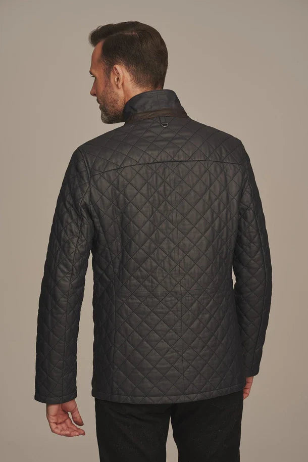 Thoren - Men's Black Quilted Leather Jacket