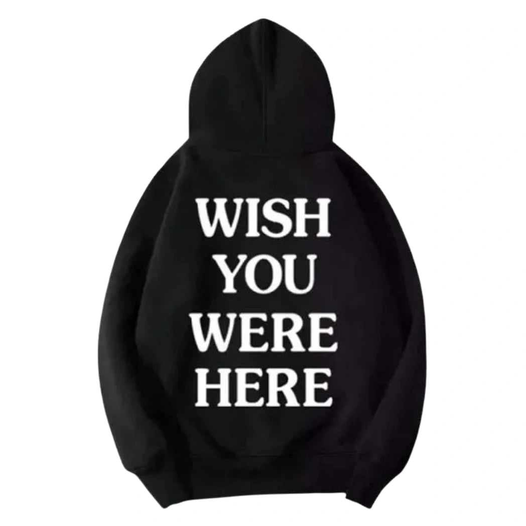 Unisex Black Fleece Pullover Hoodie