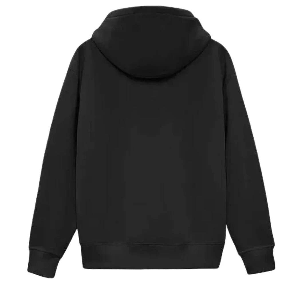 Unisex Fleece Pullover Black Hoodie with Front Kangaroo Pocket