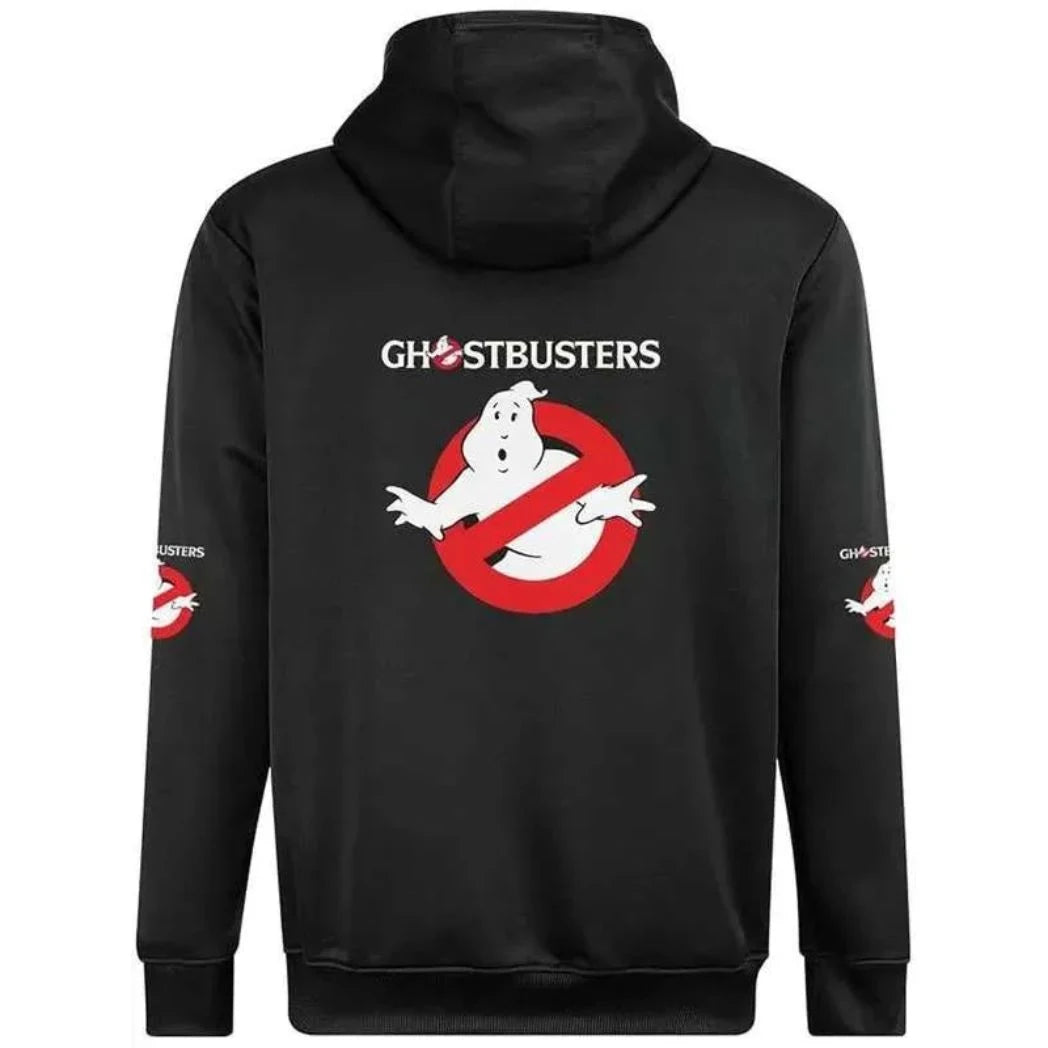 Unisex Black Hooded Fleece Pullover